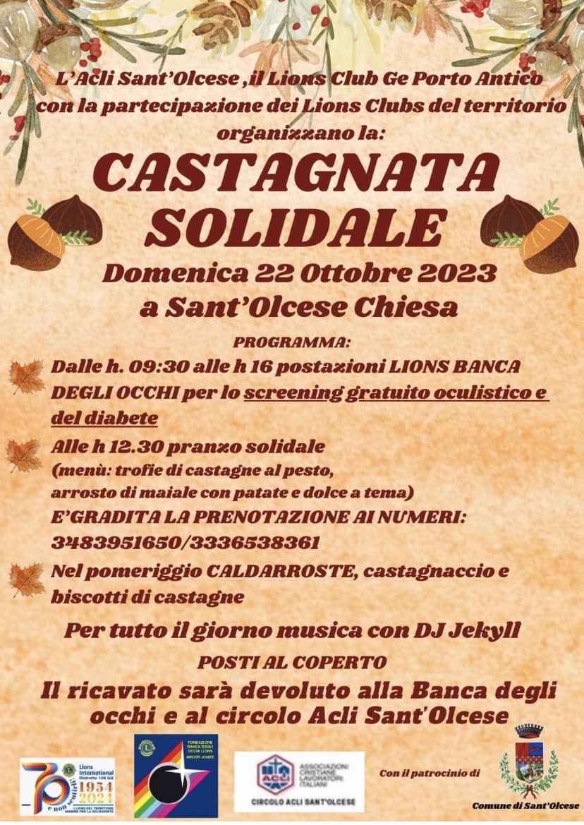 Locandina Castagnata Solidale 2023