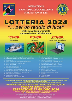 Locandina Lotteria 2024..."per un raggio di luce"