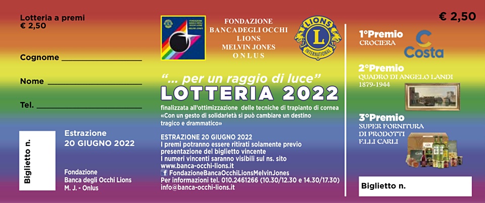 Biglietto Lotteria 2022